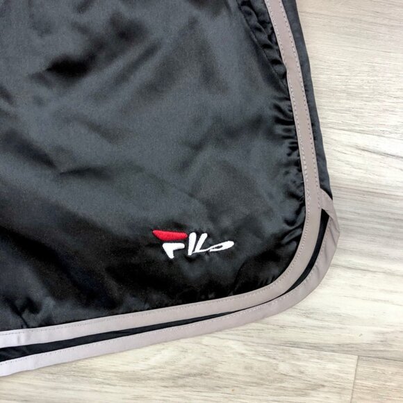NWT Fila Serena Satin Black Track Shorts - Picture 2 of 6